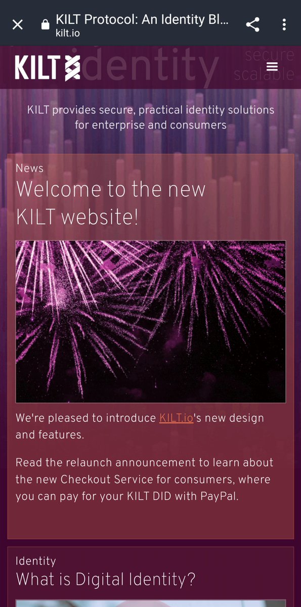 Maxi_maximalist's tweet photo. The new https://t.co/GZw648dRrR website just launched with the news: 

Any customer can now easily acquire DIDs with @PayPal! 

This makes them much more accessible to the general public. 

Never been easier to become self-sovereign through identity. 

Bullish on $KILT adoption🚀 https://t.co/iPaiccGH1M