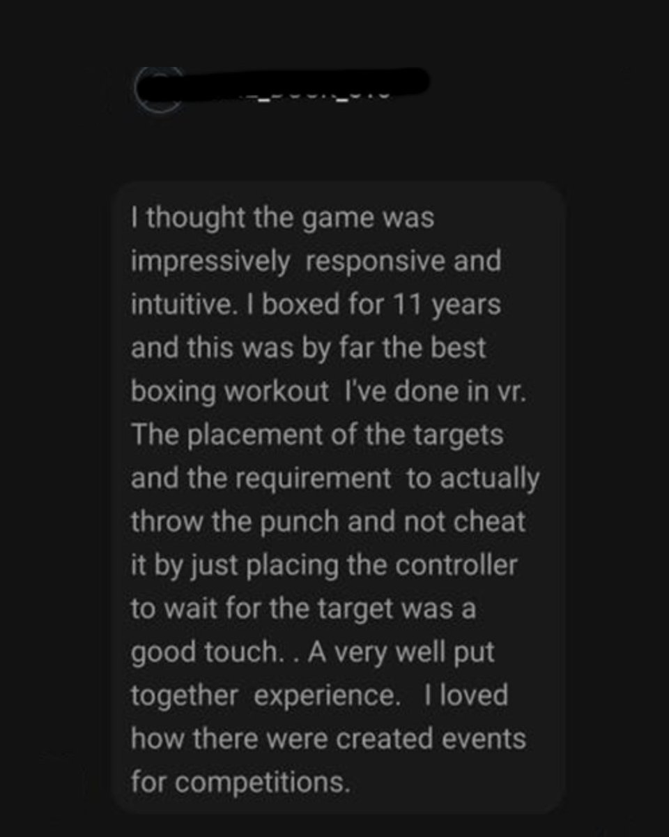 ChallengeBoxVR's tweet image. STRIVING TO BE THE BEST BOXING GAME.🏋🏻‍♀️ 🥊 SUCH WORDS ARE MOTIVATION FOR US
Thank You !! 
Hop in for a challenge now!

#vrfitness #vrsports #vr #virtualreality #oculusquest #oculus  #vrgaming #vrfit #vrworkout #Boxing #beatsaber #gymclassvr #fitxr #supernaturalvr #review #meta