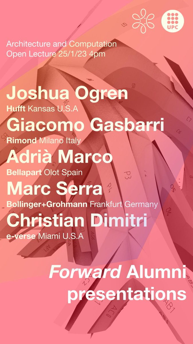 Very excited with the first professional showcase "Forward alumni presentation"  Featuring our beloved alumni: Joshua Ogren/Hufft, Giacomo Gasbarri /Rimond, Adrià Marco/Bellapart, Marc Serra/Bollinger+Grohmann &amp; Christian Dimitri/e-verse. Tomorrow wednesday 25th - 16.00 CET
