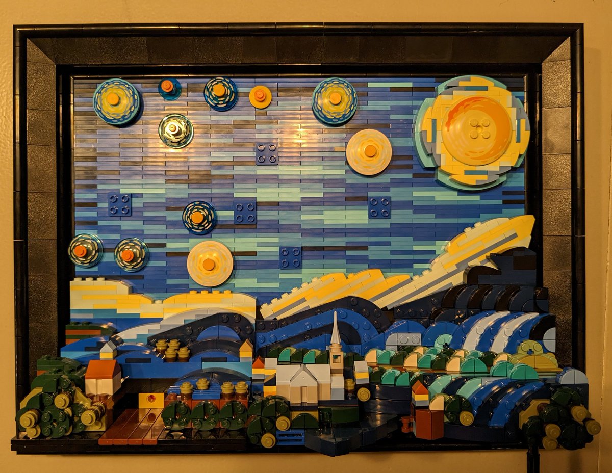 willemwandelt's tweet photo. Weer een stapje verder,
Werk gemaakt van het hemelruim. 
#lego
@LEGO_Group 
@LEGOwinkel 
#VincentvanGogh
#DonMacLean https://t.co/YBenui7tuT