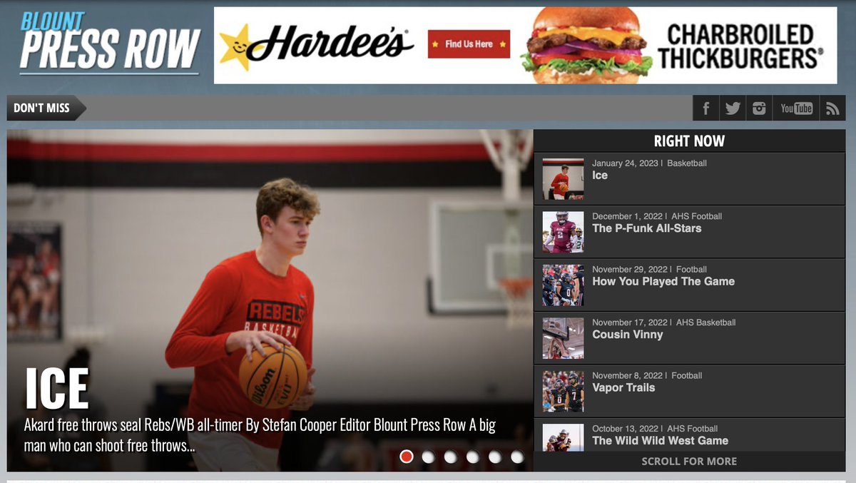 Not all we wanted it to be, but, after a couple months battling Covid, just getting something on the site again is a win. Visit blountpressrow.com and see "Ice" for our take on the Maryville/WB clash last week. You'll be glad you did.