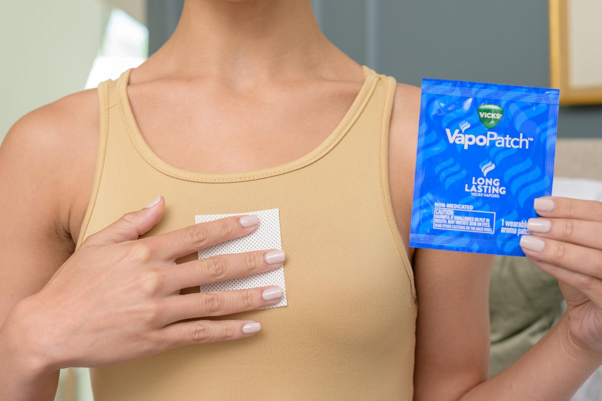 Peel, apply to clothing, and breathe in soothing, non-medicated vapors from Vicks VapoPatch.