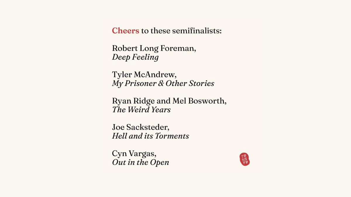 Congratulations to Sloan’s own Cyn Vargas for her semi-final win in the Holland Prize for Fiction for her book, Out in the Open!  

Cheers, Cyn and keep up the good work!

@TrnsfrB 

cynvargas.com

#FictionWriting #Writer