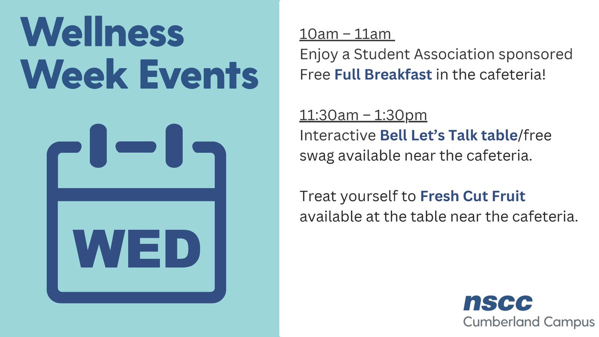 Join us tomorrow (Wednesday, Jan. 24) in Springhill for wellness week activities!