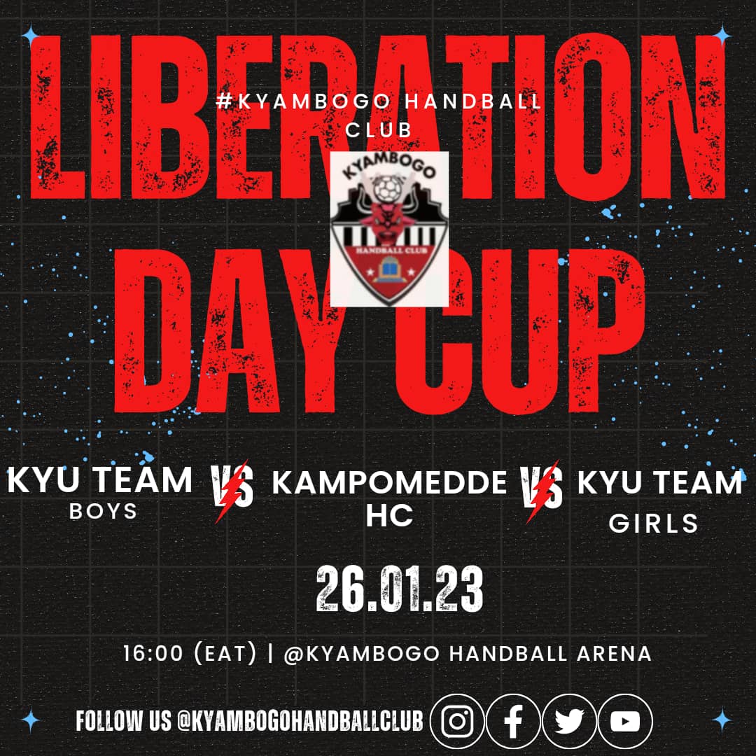 KYUhandball's tweet photo. THE CALENDER YEAR STARTS WITH HANDBALL. EXPECT A SHOW. DON'T MISS.

#LIBERATIONDAYCUP
#HANDBALL
#KYAMBOGOTOTHEWORLD
#KYAMBOGOHANDBALLCLUB 
#kyu 
#kyambogouniversity https://t.co/aLu8nktysv