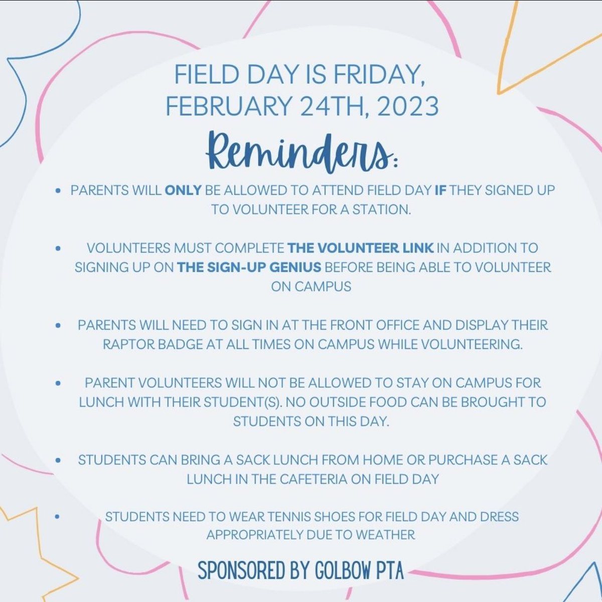 Field Day is coming!! Sign up now to volunteer to run a station!!! #GEPE #GEPTA #GEFieldDay signupgenius.com/go/904044DACA7…