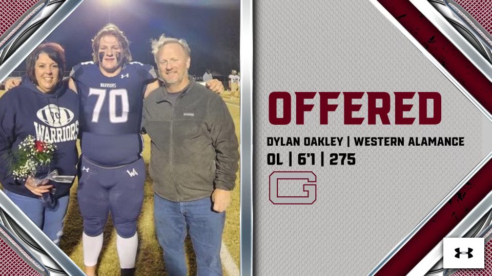 After a great visit and great talk with <a href="/_DavidStadler/">David Stadler</a> I am honored to receive a offer to play <a href="/GuilfordFB/">Guilford College Football</a> <a href="/WarriorsWA/">Western Alamance HS Football</a>