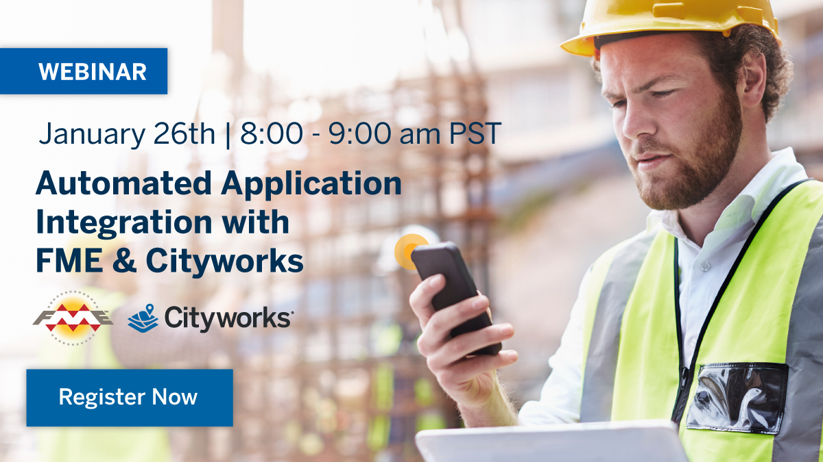 Don't forget to register for the "Automated Application Integration with FME &amp; Cityworks" webinar to learn how to leverage Cityworks and FME to foster communication and data migration across stakeholder groups.
safe.com/webinars/autom…

#digitaltransformation <a href="/SafeSoftware/">FME Data Integration</a> #data