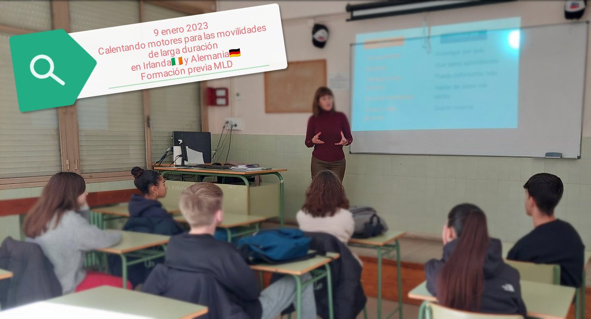delhuyarerasmus's tweet photo. Poco antes del primer viaje tuvimos la segunda sesión de formación para becados con movilidades de larga duración🇪🇺.
Consejos para estancias #ErasmusPlus y para la vida. Gracias por tu fabulosa exposición 👏🏻, @M_maitegil.
🇮🇪🇪🇸🇩🇪
@sepiegob @ieshnosdelhuyar ✈️ https://t.co/KHGTmQBNPX