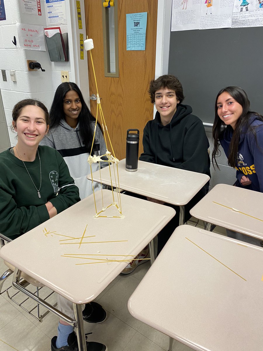 Congratulations to the class winners in today’s Spaghetti-Marshmallow Tower Challenge as we start the Thinking and Problem Solving portion of the Cognitive Unit. Finn, Max, Ben, and Alan had the tallest freestanding structure at 40 inches built in 18 minutes.