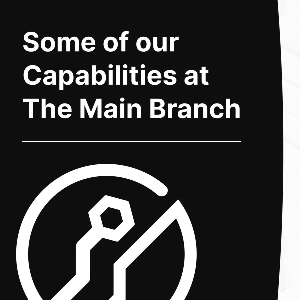 The_MainBranch's tweet photo. These are just some of The Main Branch's capabilities. Do you have a great idea? TMB has solutions. Be First. 

#innovation #disruption #Solutions #ideas #tuesdayvibe https://t.co/upEZaiKNCL
