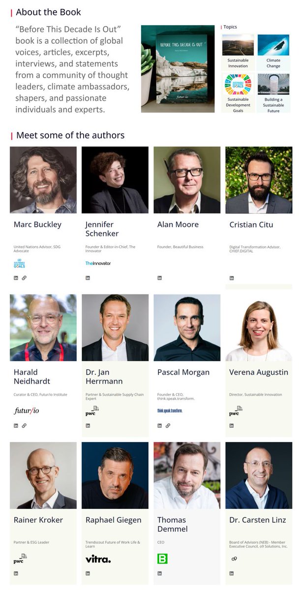 Privileged to add my contribution to “Before This Decade Is Out” #book launched in #Davos by the incredible <a href="/futur_io/">futur_io</a> institute. This is part of a wider initiative committing to #sustainable 💚 actions and #climate 🌎 goals

#Download 🔽 for free the PDF lnkd.in/duPkFqP5