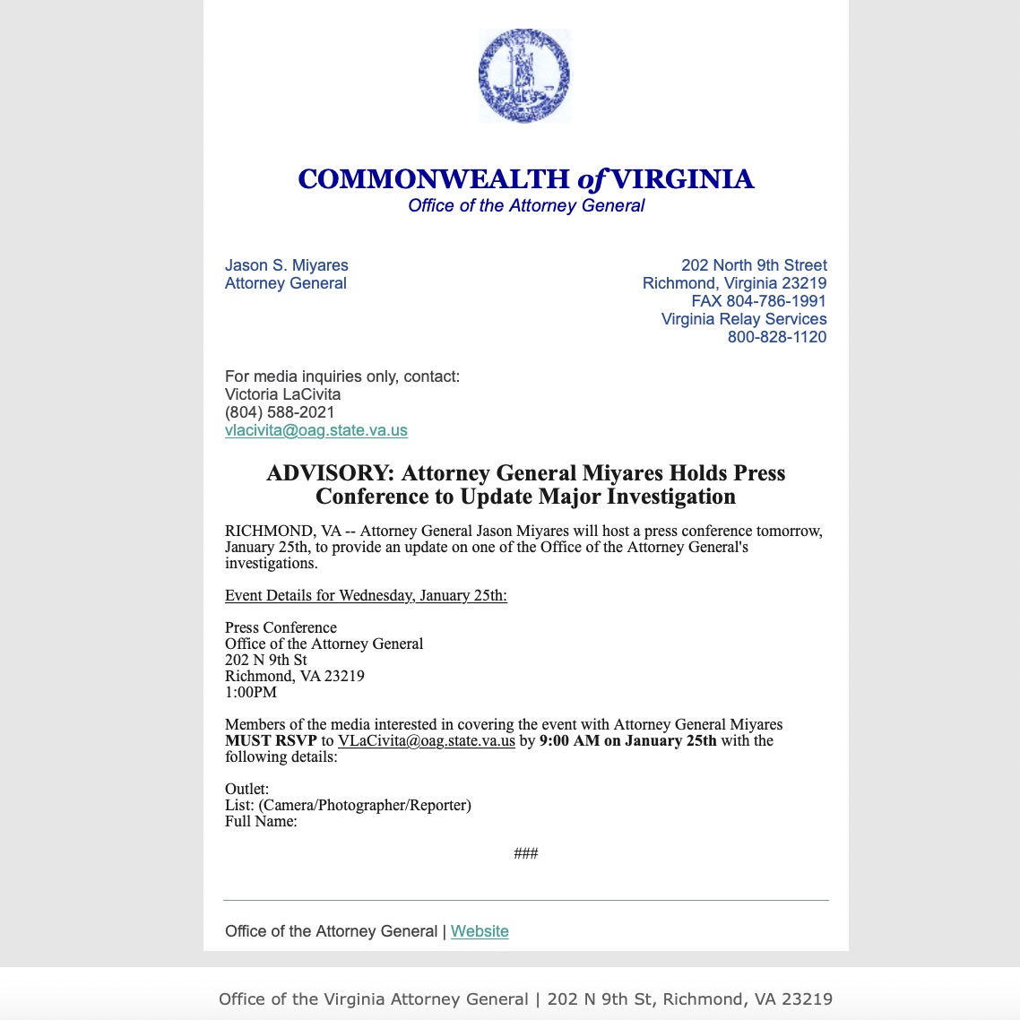 Asra Nomani on Twitter "🚨 BREAKING NEWS >>> RICHMOND, VA Attorney