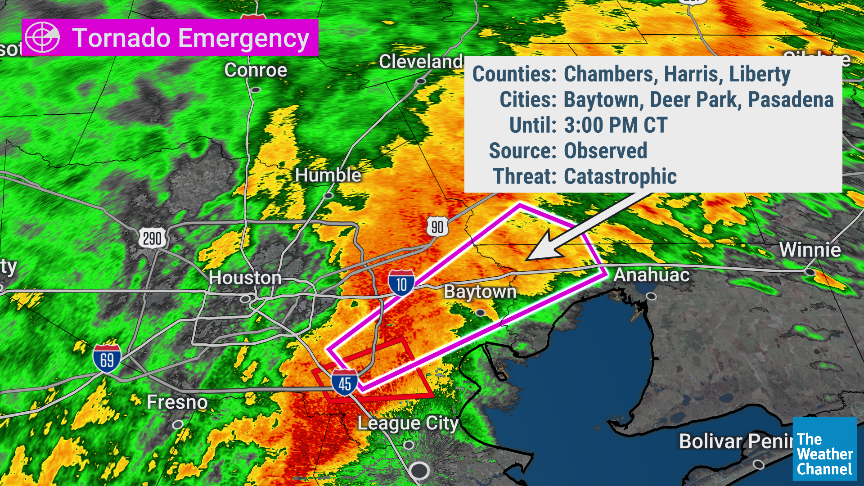 NEW: A tornado emergency has been issued in the Houston, Texas area for ...
