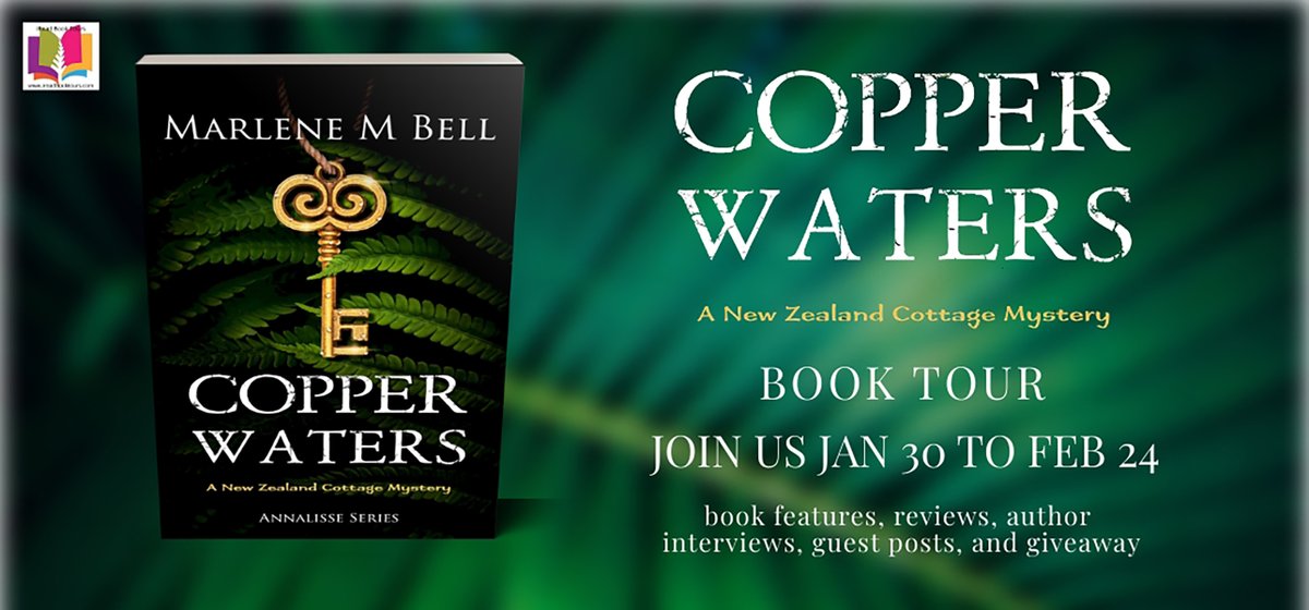#CopperWaters features New Zealand South Island's rugged splendor. Sheep &amp; murder certainly go together in Marlene M. Bell's latest #MYSTERY in the #Annalisse series. Enter #giveaway for a chance to win. <a href="/ewephoric/">Marlene M. Bell</a> <a href="/iReadBookTours/">iRead Book Tours</a> #cozymystery 
tinyurl.com/297kc3nd