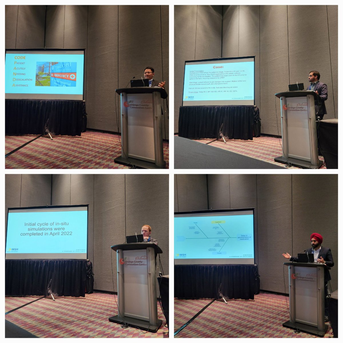 MSingh_MD's tweet photo. Day 3 of #IMSH2023: a Panel discussion and a Hot Topics presentation on our experiences using in situ sim as a quality improvement tool to improve our Emergency Department response to Behavioral Health Emergencies and watching mentor @learn_remember receive a well deserved award! https://t.co/x2LGT6FJIR