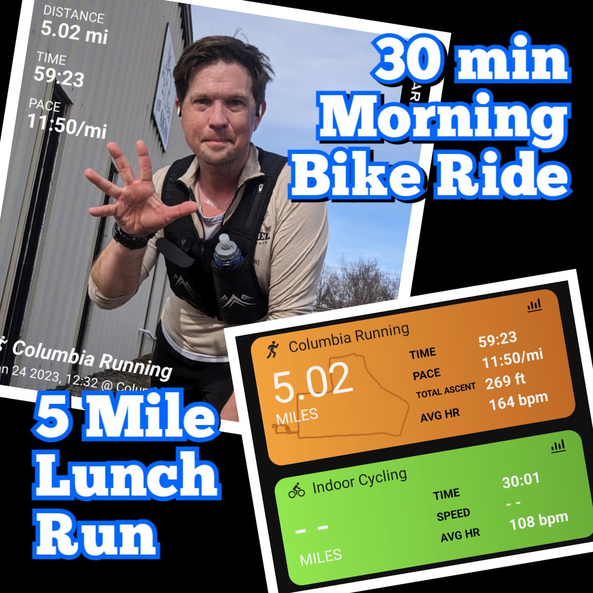EricBorchert73's tweet photo. Two for Tuesday! 30 min stationary bike ride this morning and a 5 mile run for lunch. #lunchtimerun #stationarybike #run #runner #running #runninggeek https://t.co/Ks1Jo5SfBU