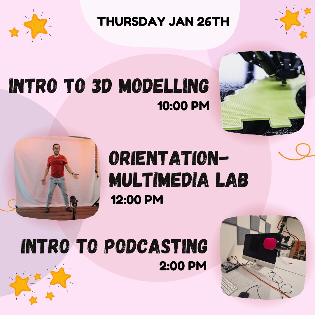 BrockMakerSpace's tweet photo. Makers! We have a lot of weekly workshops at #brockmakerspace available for anyone that wants to join! Here's our week at a glance, and hopefully more posts and fun events to come very soon!!
Swipe for more and don't forget to register on Experience BU! #brocku #brockuniversity https://t.co/g7cyNQriMB