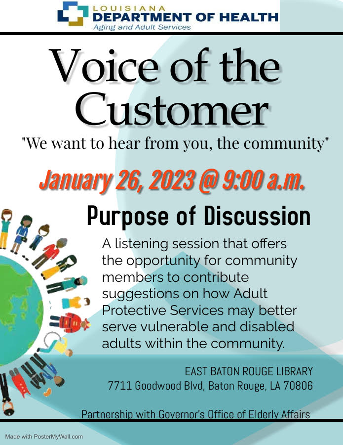 @LADeptHealth and OAAS is having a listening session to hear from the community THIS WEEK!
Thurs. Jan. 26, 2023, at 9 AM at the @ebrpl (7711 Goodwood Blvd)!