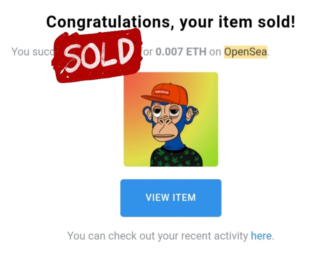 SOLD 🔥  thank you bro 😉🤘🏻

#nft #nftart #ape #openseanft #opensea #nfts #ethereum #art #rapper  #nftcollection  #bitcoinnft #nftproject #sold