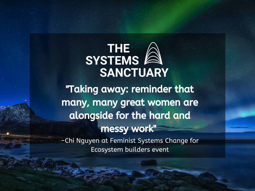 Our #feminist systems change for ecosystem builders event last Wednesday was a powerful reminder that we are not alone in our #ecosystembuilding work. Much gratitude to all participants for sharing moments of connection and learning, stay tuned for our next event!