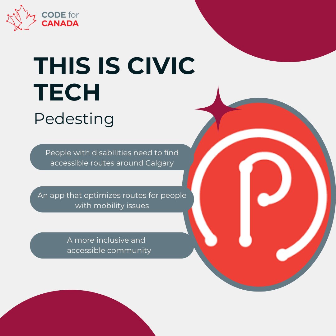 code4ca's tweet photo. Our #ThisIsCivicTech social series spotlights stories of people using tech to help their communities, from coast to coast.
Next up: the @pedesting app https://t.co/9nGls8LMNH