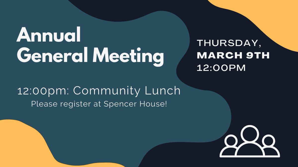 Annual General Meeting at Spencer House is on Thursday, March 9th. If you would like to take part, please register at Spencer House. ✨ Our Community Lunch begins at 12:00pm, and the AGM begins at noon. Hope to see you there!