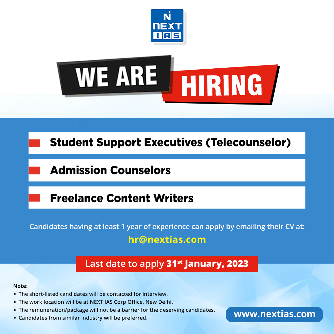 We are hiring! Interested Candidates can email their updated resume to hr@nextias.com.

#wearehiring #wearehiringnow #vacancy #jobvacancy #jobvacancy2023 #nextias