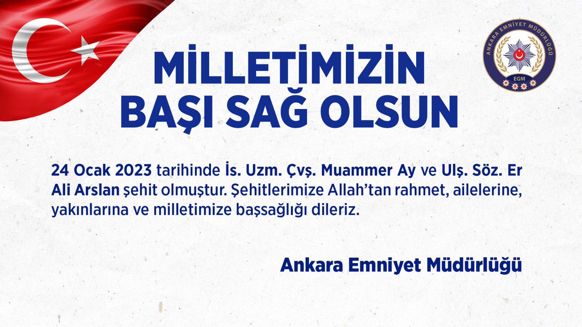 EmniyetAnkara's tweet photo. Milletimizin Başı Sağ Olsun 🇹🇷 https://t.co/FZAI51SHfP