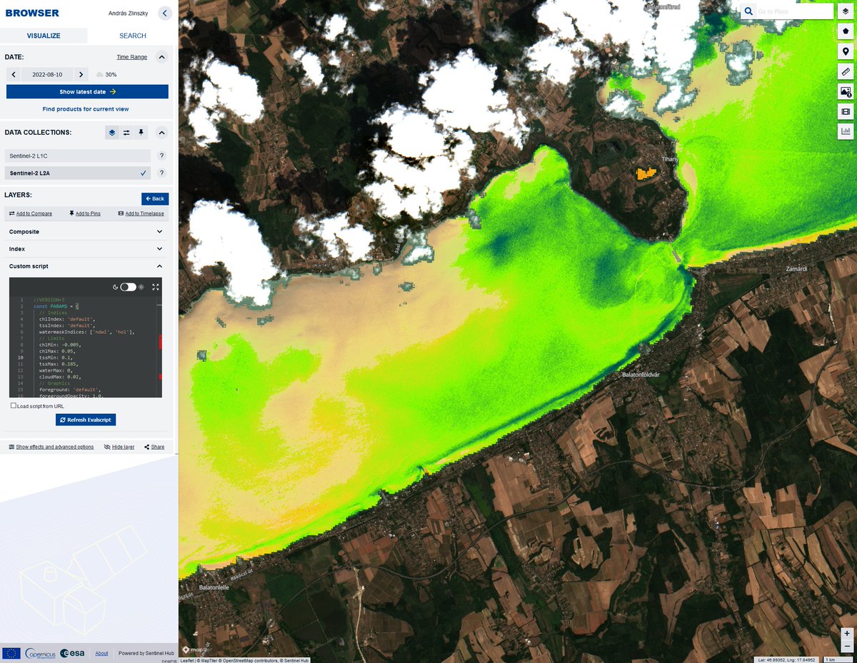 azlinszky's tweet image. And regular @sentinel_hub  #EOBrowser #Customscripts work here as well! #UWQV