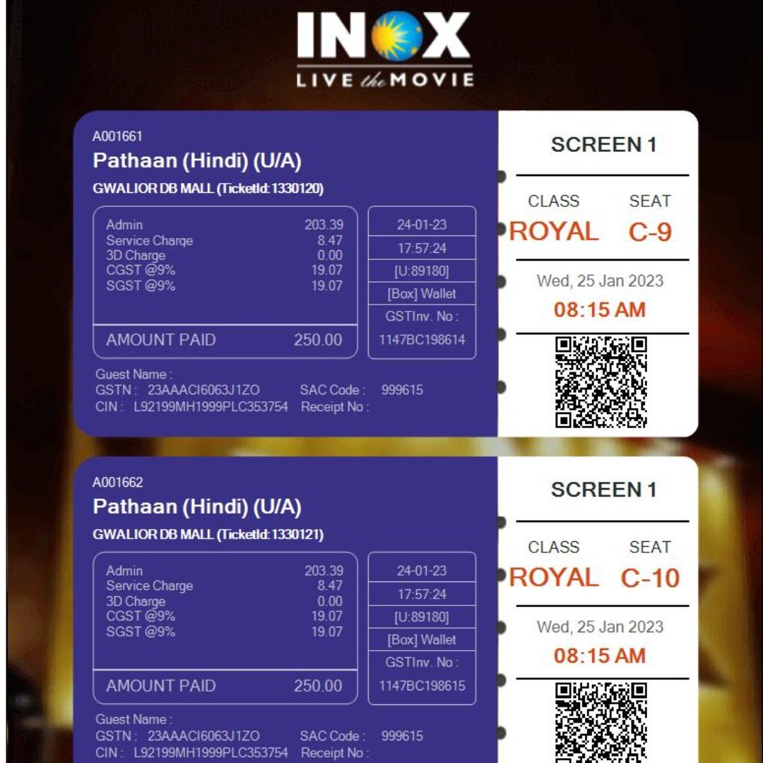 Shiiivam01's tweet photo. Booked tickets for Pathaan
#PathanDekhegaHindustan
#PathaanAdvanceBookings
#FirstDayFirstShowPathan
#PathanFDFS https://t.co/5YFOSifYVX