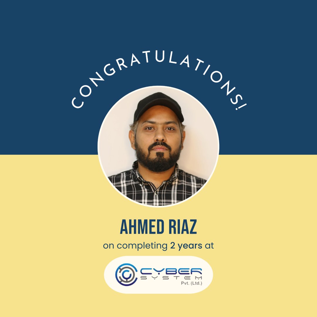 xybersystem's tweet photo. Congratulations, Ahmed!
So pleased to see you accomplishing great things. Here’s to many more!
#employeeappreciation #workanniversay #cybersystem https://t.co/Y0hDV0NQQm