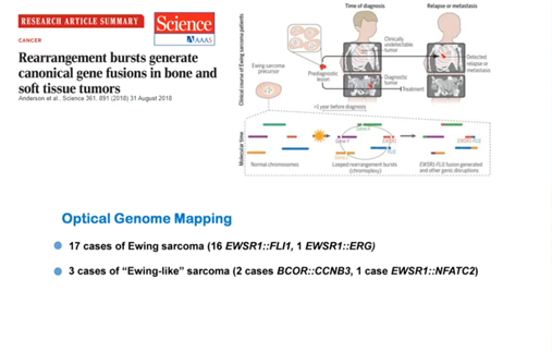 bionano's tweet photo. Dr. Díaz-Martín’s study illustrates using #OGM to detect fusions in Ewing sarcomas and "Ewing-like" sarcomas, using 20 samples to highlight the application of OGM in identifying SVs in a clinical research context. #Bionano #Symposium2023 #SVsMatter. https://t.co/CxPHDrRJnX https://t.co/kSGc8FFXHW