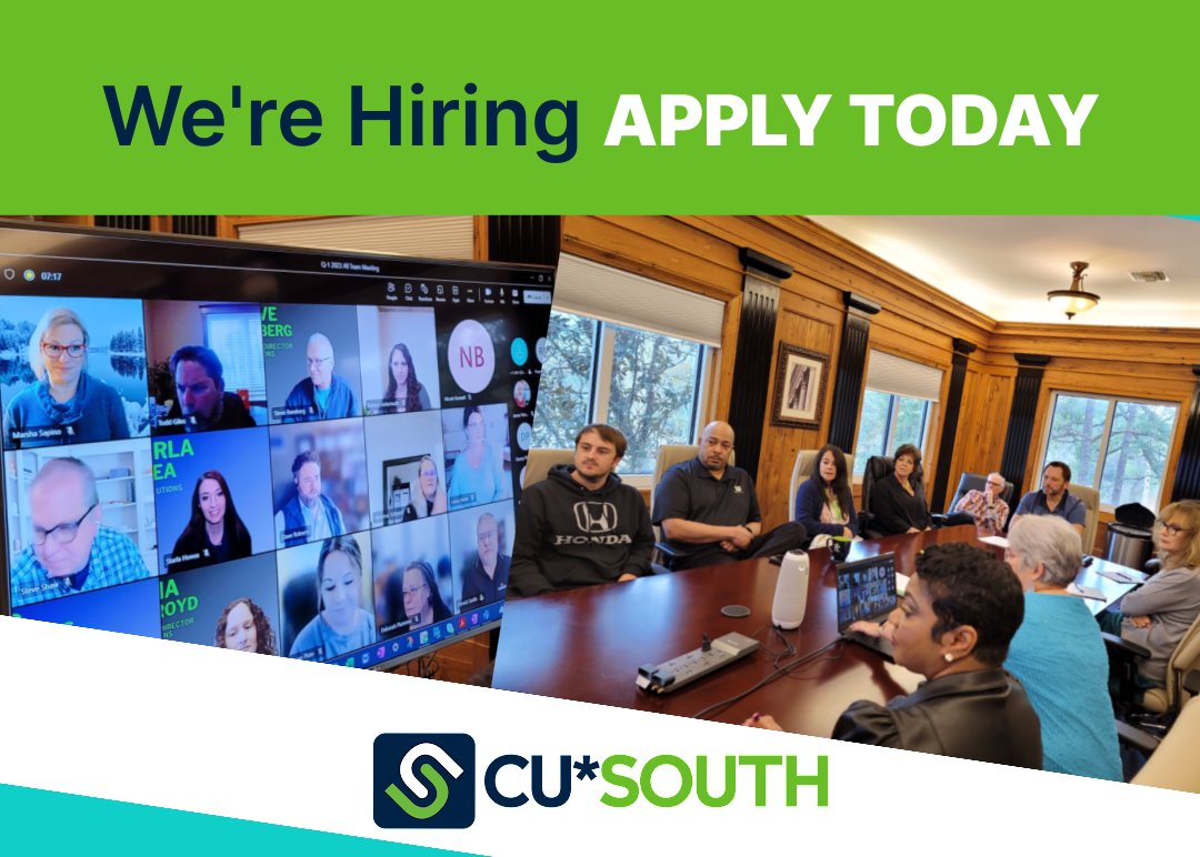 🔥 We're looking for a few GREAT men and women! Join the FASTEST_GROWING Core provider to Credit Unions. APPLY TODAY► cusouth.com/Our-CUSO/Caree… #JobOpportunities #FintechJobs #CUSOLife #SeeYourselfAtCUSOUTH