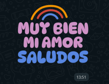 Mi mamá aprendió a hacer stickers y ahora toda frase me la manda hecha sticker. No sé ustedes pero para mí es la cosa más preciosa de la vida y lo dejo aquí pa recordar y reír de ternura siempre jajajaja. 💖