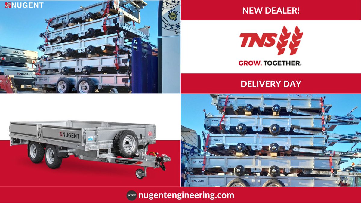 NugentTrailers's tweet photo. 🚩 NEW NUGENT DEALER 🚩
Our new East Anglian dealer @tnstractors have a full range of Nugent trailers in stock now.
Contact @tnstractors for availability - https://t.co/qlYZ5StKBL
#NugentDealer #NugentTrailers #EngineeringExcellence #NewNugent #FullLoadFridays https://t.co/O4PilJQ2dq