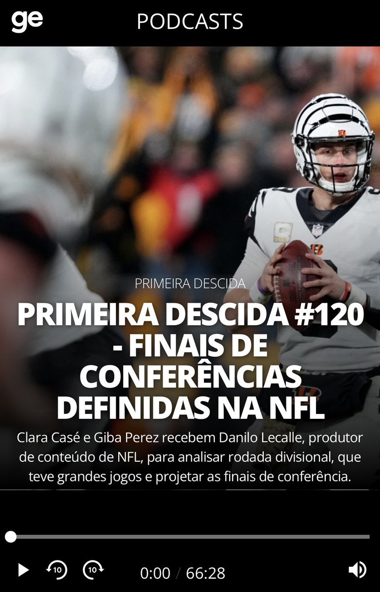 pod1descida's tweet photo. A NFL TÁ PEGANDO FOGO, BICHO! 🔥🏈

Essa semana o @GibaPerez e a @CaseClara receberam o @danlacalle para falar sobre a rodada Divisional e projetar as finais de conferência! Foi legal demais! 

🎧 https://t.co/lQsTpNPpkq https://t.co/lnIuK5MNeA