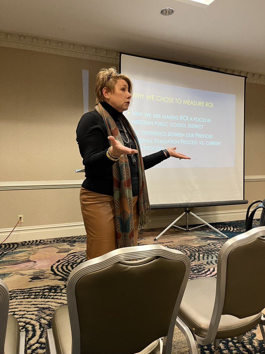 GlimpseK12's tweet photo. We enjoyed having Kelli Speed present with us today at Winter MASS to share how Meridian Public School District is implementing Return on Investment &amp; Instruction as part of the continuous improvement process to raise the return on student outcomes. @MSSupts #edtech #k12 https://t.co/DDP1H3KU9D