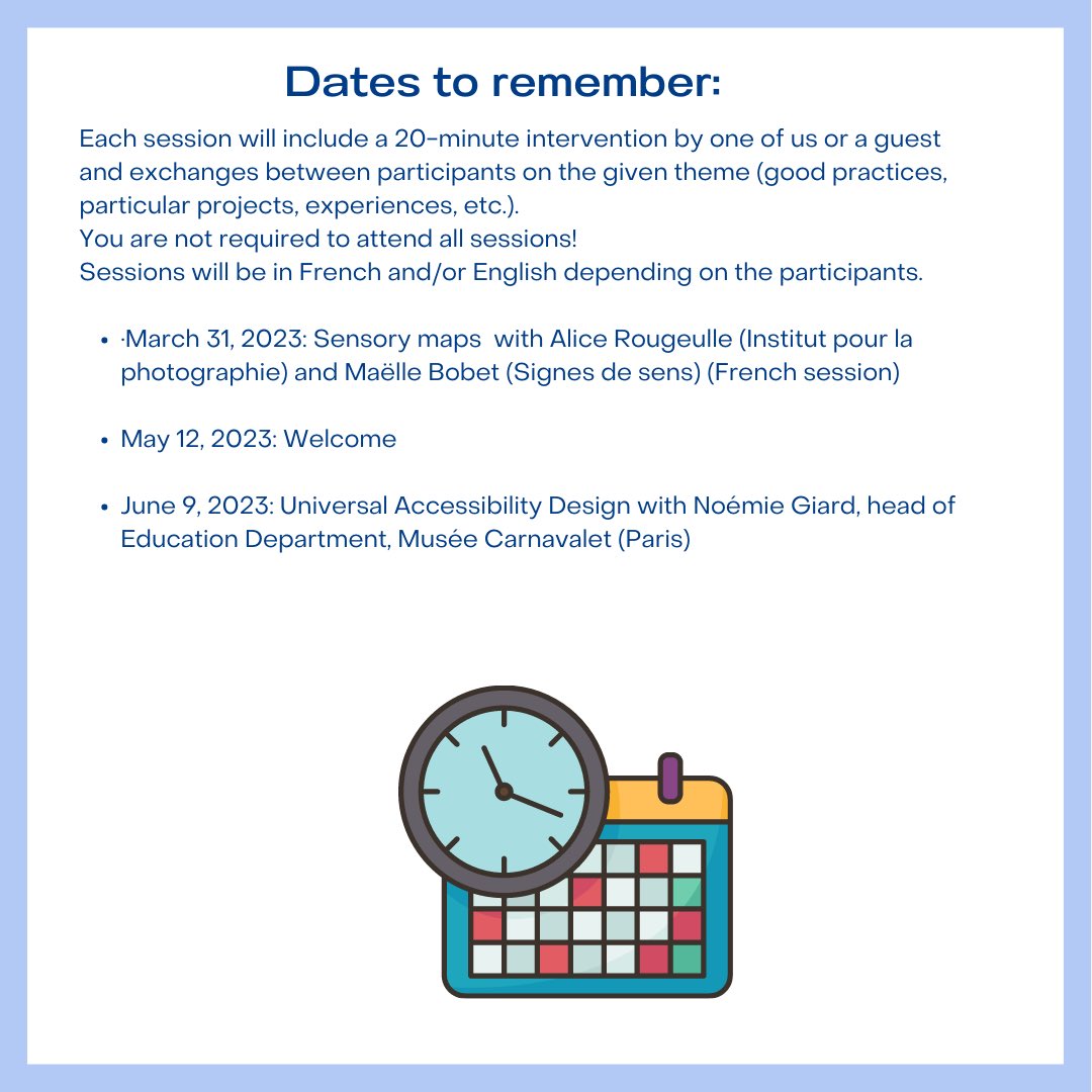 Our last session on well-being in Museum was a great success ! Thank you Adeline Rispal and all participants from around the world ! Next session : March 31 on sensory maps !