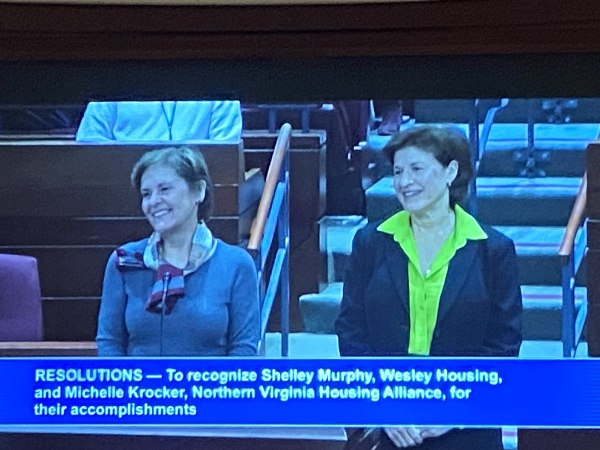 Congratulations to Michelle Krocker <a href="/NVAHA/">natasha vaha</a> and Shelley Murphy <a href="/Wesley/">Wesley Verhoeve</a> Housing, for well-deserved recognition from the Fairfax County Government Board of Supervisors, for their decades of service to increase awareness and the supply of affordable housing in the County and region.