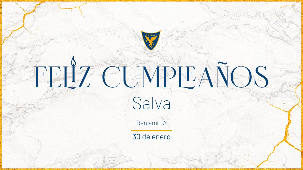 UCAMMurciaCF's tweet photo. 🍰 #CanteraUCAM | Hoy es el cumpleaños de Salva, jugador de nuestro Benjamín A.

¡Muchísimas felicidades! 🎇 https://t.co/pVh3ppMVif