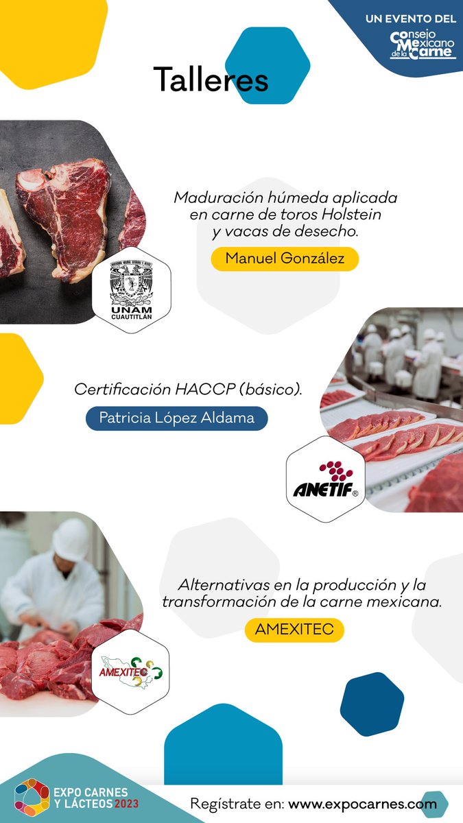 EXPO_CARNES's tweet photo. TALLERES 

Contaremos con 8 talleres especializados con cupo limitado.

Aquí podrás conocerlos y registrarte* > https://t.co/eu1X9MP6Ei
* Talleres con costo al momento del registro. https://t.co/KZns6XuUZd