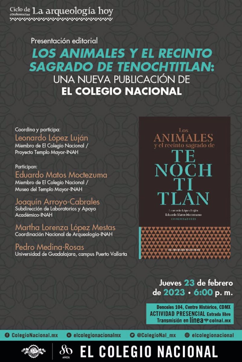 ViralUltimaHora's tweet photo. ¡SÍGUENOS y RT! / #PorSiNoLoVio - Ciclo 2023 de "La Arqueología Hoy". La actualidad arqueológica de #México y el mundo, @ColegioNal_mx. ¡No te la pierdas!
@LeoLopezLujan @Eduardo54772425 @ArroyoCabrales #Entérate #ReporteandoAndo #BreakingNews #DifusiónMAZorro https://t.co/6K0bw6sOyu