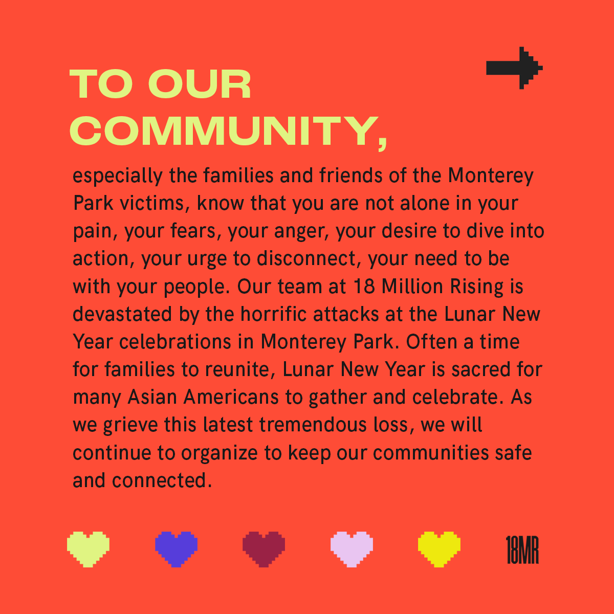 18millionrising's tweet image. To our Asian American community and especially the families and friends of #MontereyPark &amp;amp; #HalfMoonBay  victims, know that you are not alone in your pain. We're compiling grief circles and funds for victims here: