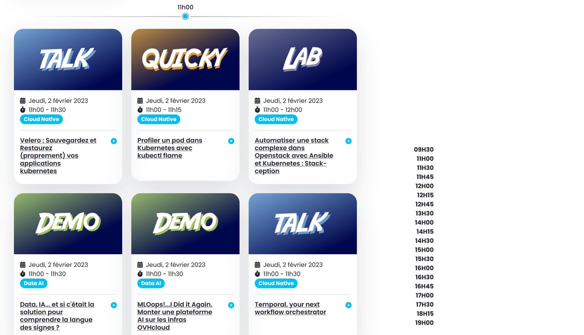 Vous allez à #VeryTechTrip by <a href="/OVHcloud/">OVHcloud</a>  et vous ne vous y retrouvez pas sur le planning ?
<a href="/AgenceKernl/">Agence Web Kernl</a> a fait une version par ordre de passage afin de vous faciliter la vie ! 
kernl.fr/verytechtrip