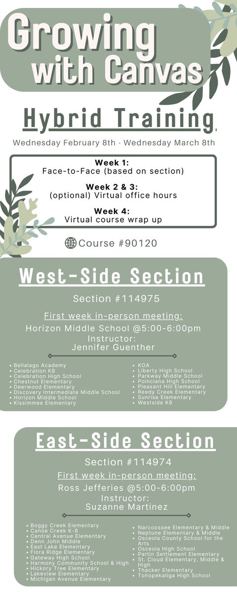 ATTENTION all SDOC teachers... are you ready to learn the basics of Canvas in the classroom? 
Growing with Canvas is back! Sign up for our NEW hybrid course on MyPGS at your preferred location. 
<a href="/OsceolaMITD/">OsceolaMITD</a> <a href="/PaceDebra/">Pace.Debra</a> <a href="/BelindaReyes07/">Dr. Belinda Reyes</a> <a href="/SClark_4Colts/">Scott Clark</a> <a href="/astein032/">Angela Stein</a> <a href="/Greenshirt_Jenn/">Jennifer Guenther</a>