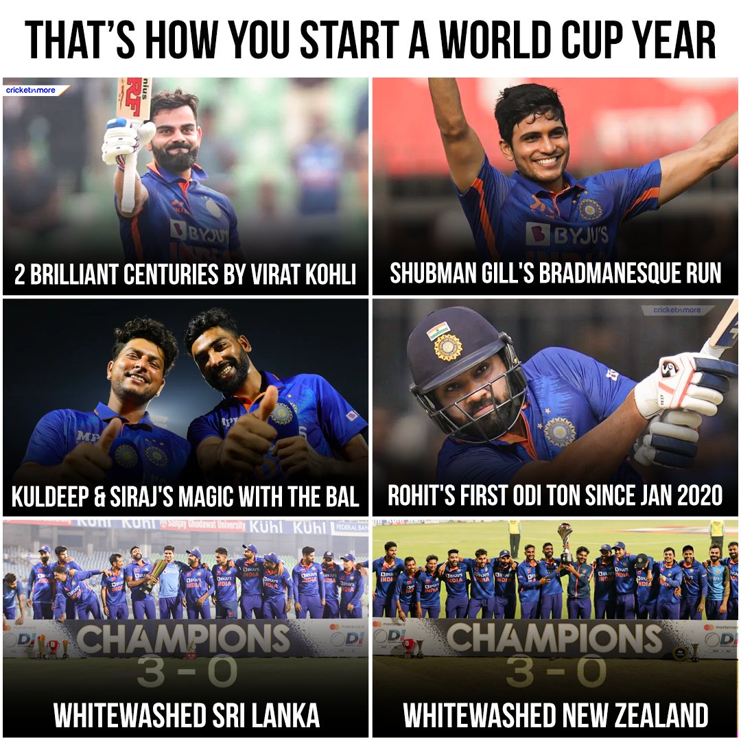 Six Games, Six Wins! Some Extraordianry Performances!

What A Start! 🏆🇮🇳

#Cricket #INDvSL #INDvNZ #RohitSharma #ShubmanGill #ViratKohli #MoahmmedSiraj #Kuldeepyadav