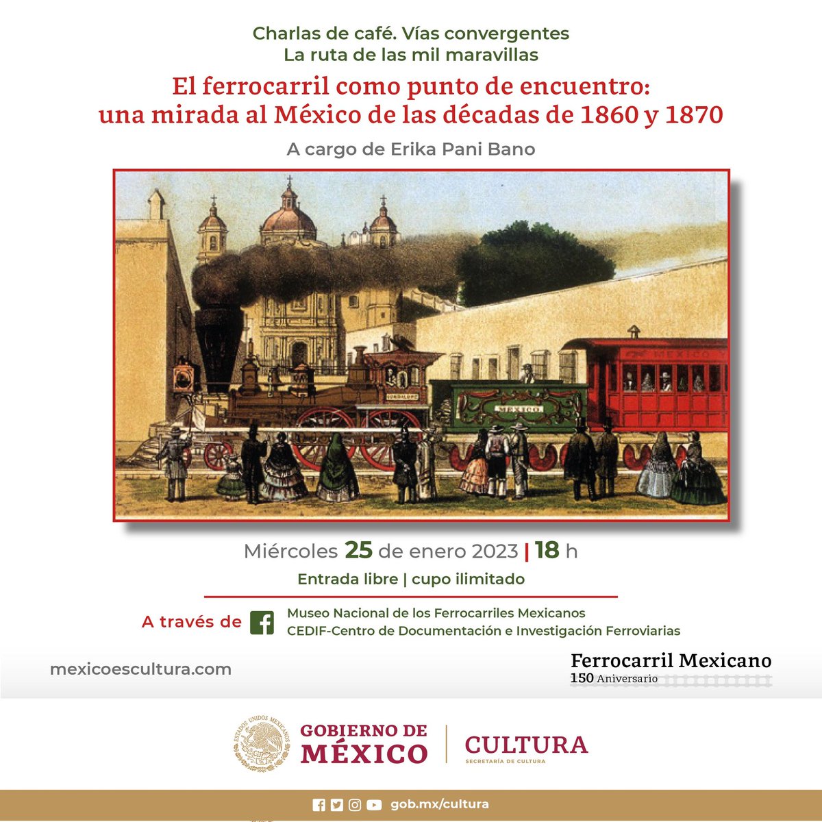 MexicoCanta_'s tweet photo. 📍#Puebla 

☕️ Tomémonos un café mientras disfrutamos de la charla: 

🚂 El ferrocarril como punto de encuentro: una mirada al México de las décadas de 1860 y 1870 🚂

🔗 https://t.co/W4bbZwCuJm

#MéxicoEsCultura https://t.co/2khFshWV2b