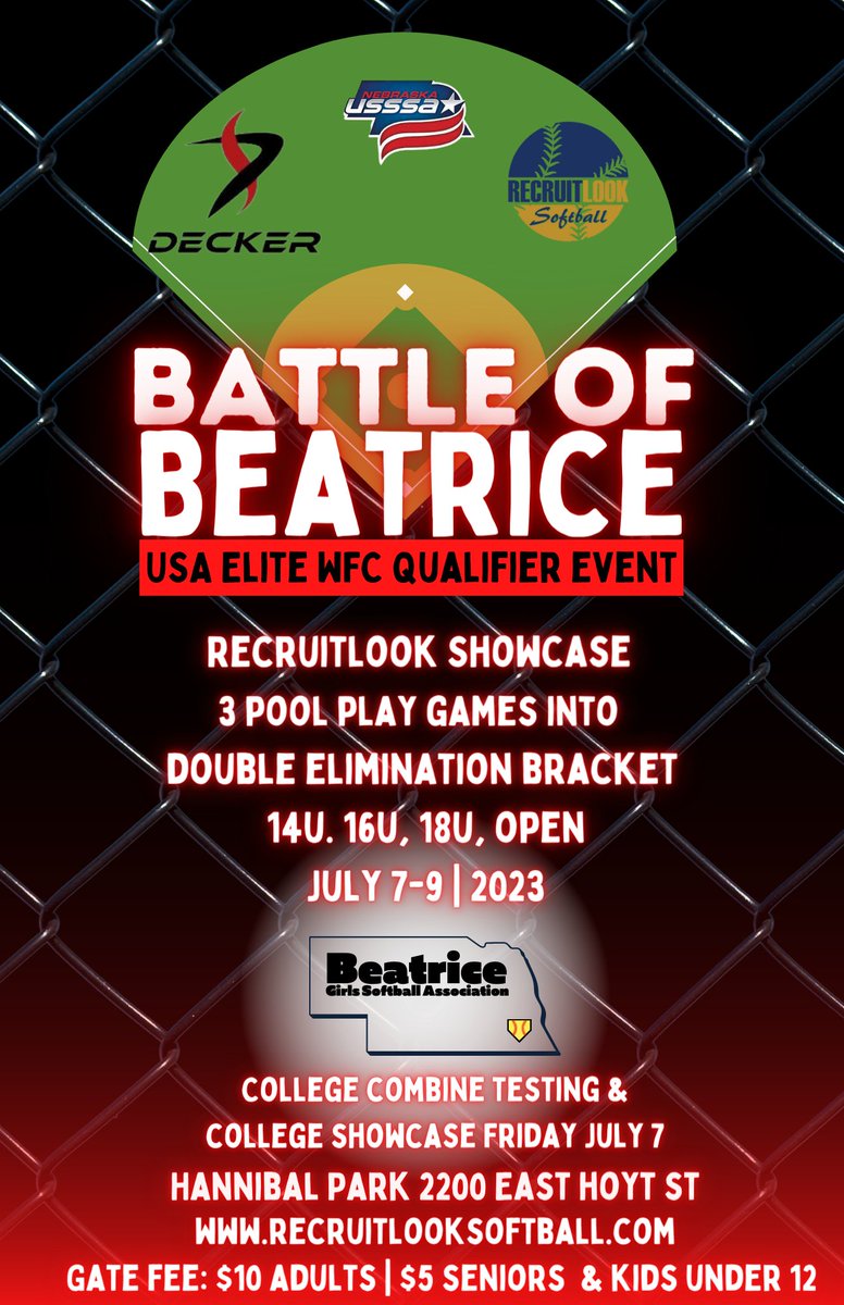 ScoutSftball's tweet photo. Battlebof Beatrice 2nd stop on the Recruitlook  Showcase Series! 
#Recruitlooksoftball 
#Deckersports https://t.co/CVpYhS4F71