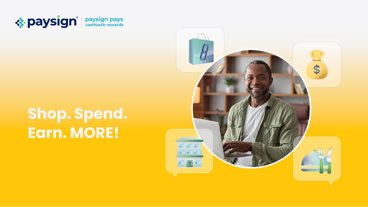 paysign's tweet photo. Wonder where your cash back rewards are going? With Paysign Pays Cashback Rewards, your #cashback gets added directly to your Paysign card account at the end of every month - no other steps are required as the cash goes straight back to you!
#paysignpays #paymentspartner #fintech https://t.co/YwGnUO0hzQ